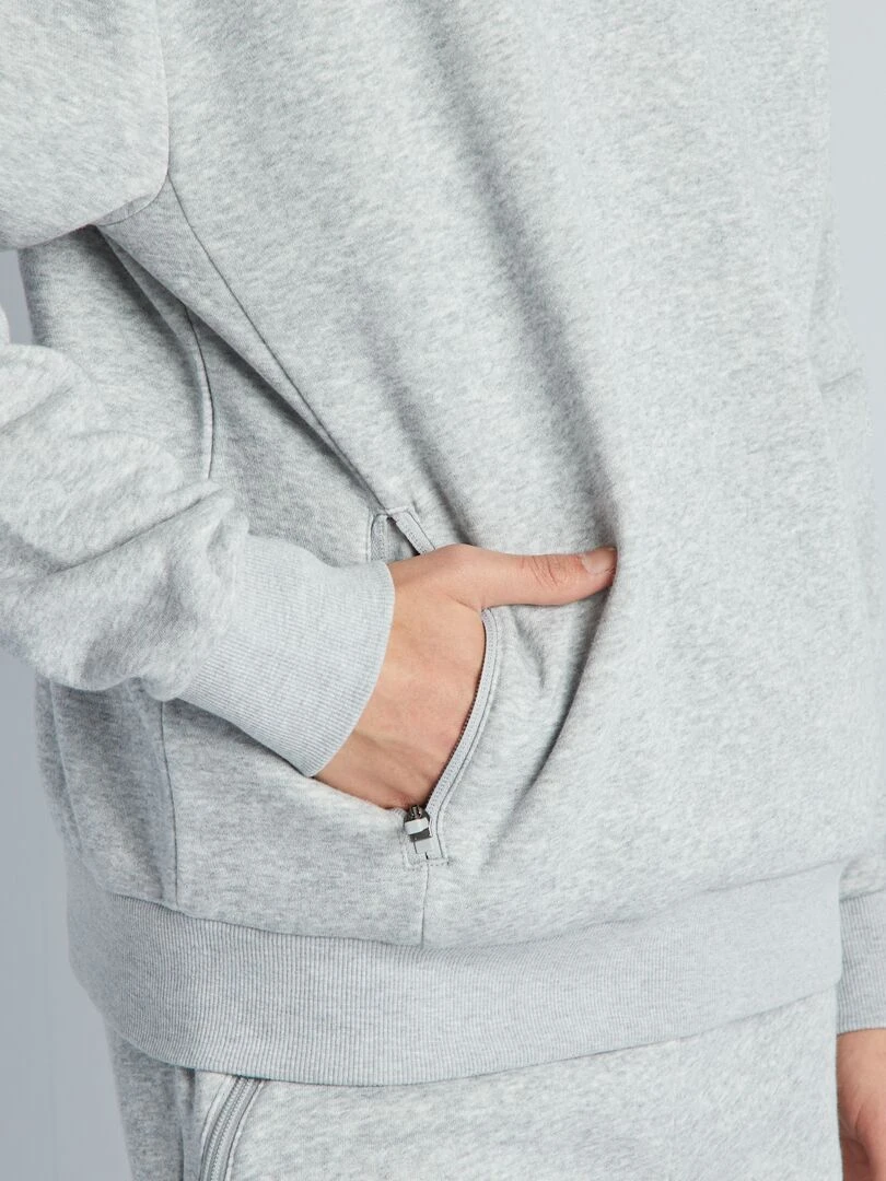 Sweat à capuche avec poches plaquées   Gris