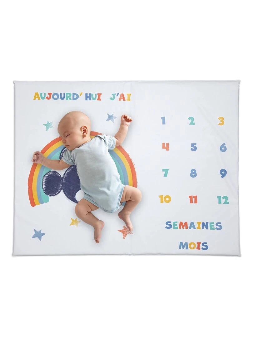 Tapis de jeu avec étapes bébé Bleu Multicolore Blanc