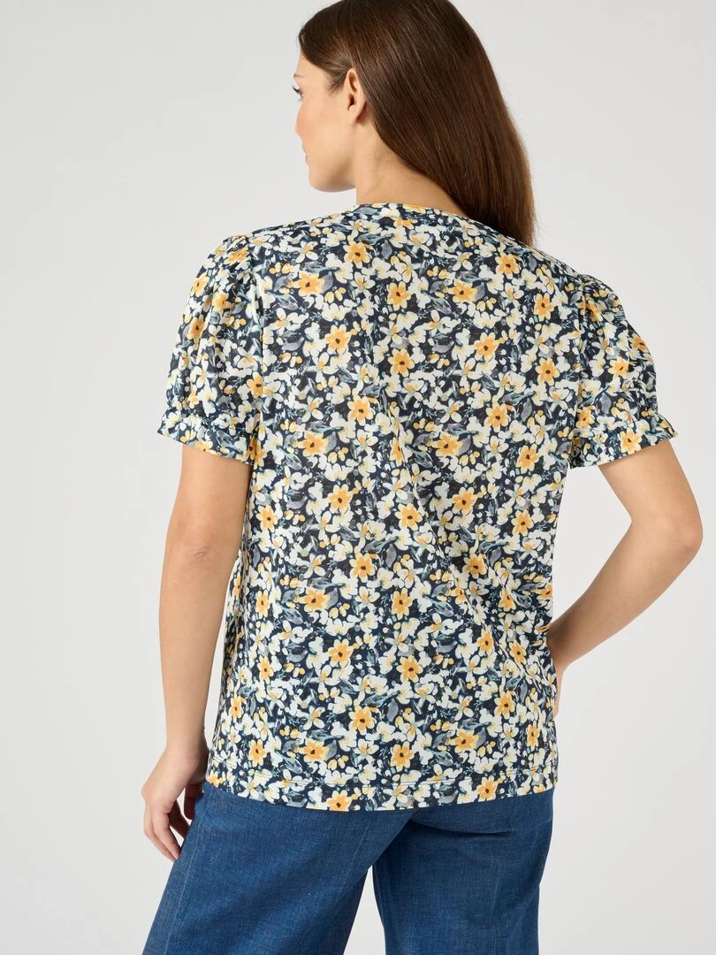 Tee shirt en maille crêpe   Damart   Bleu marine