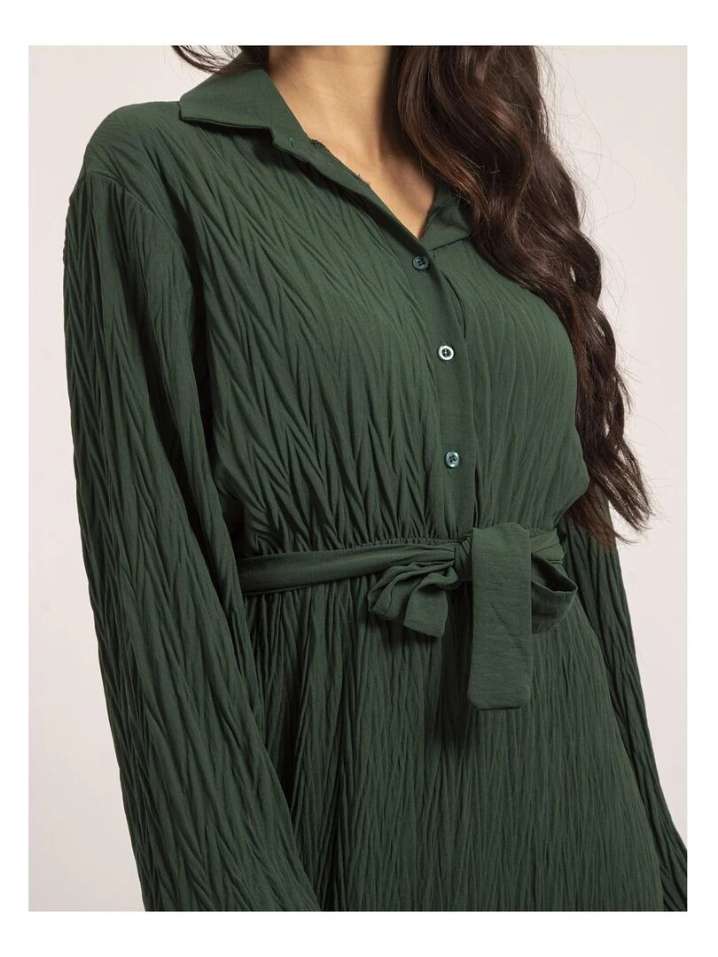 Robe longue texturée IROLISA   Vert