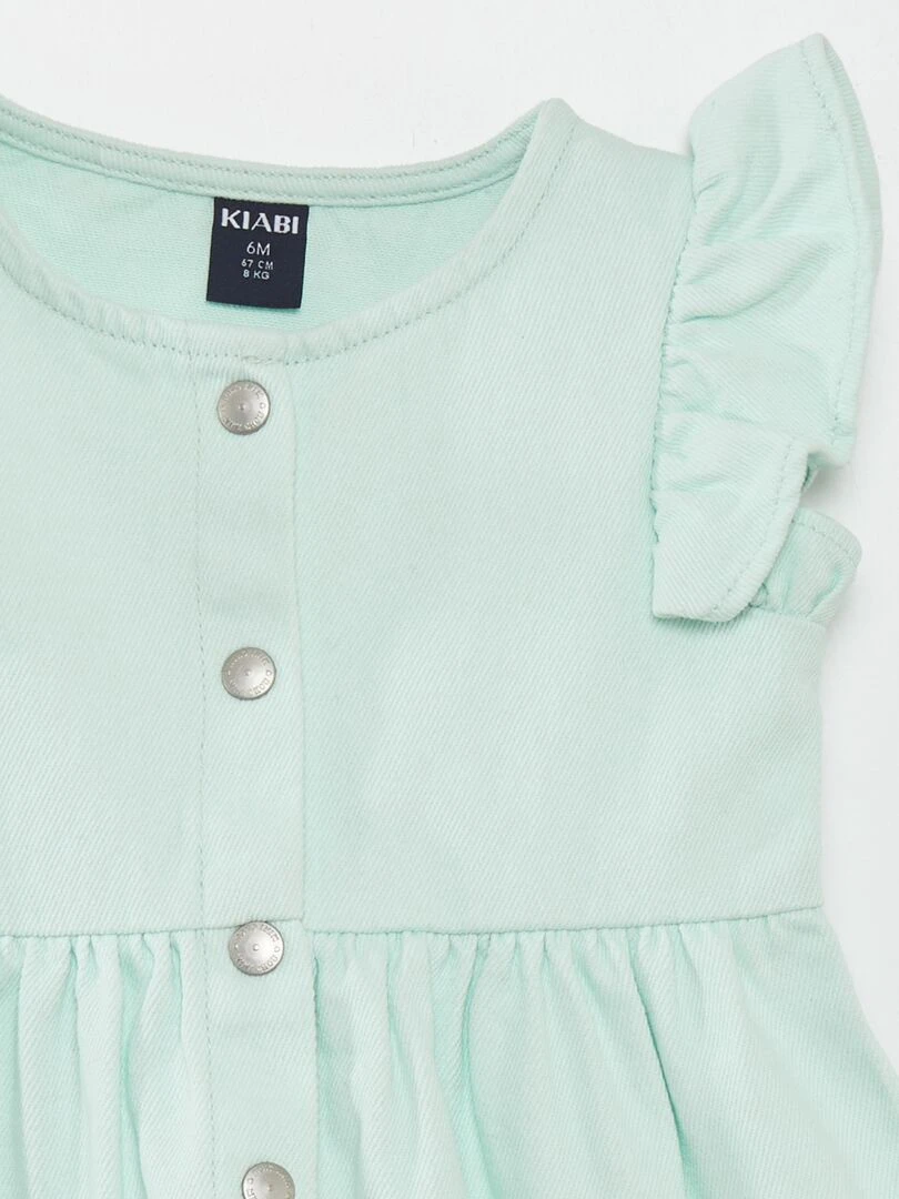 Robe évasée à volants Vert