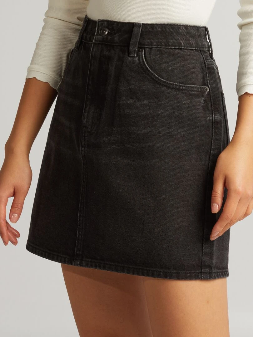 Jupe courte en denim Noir