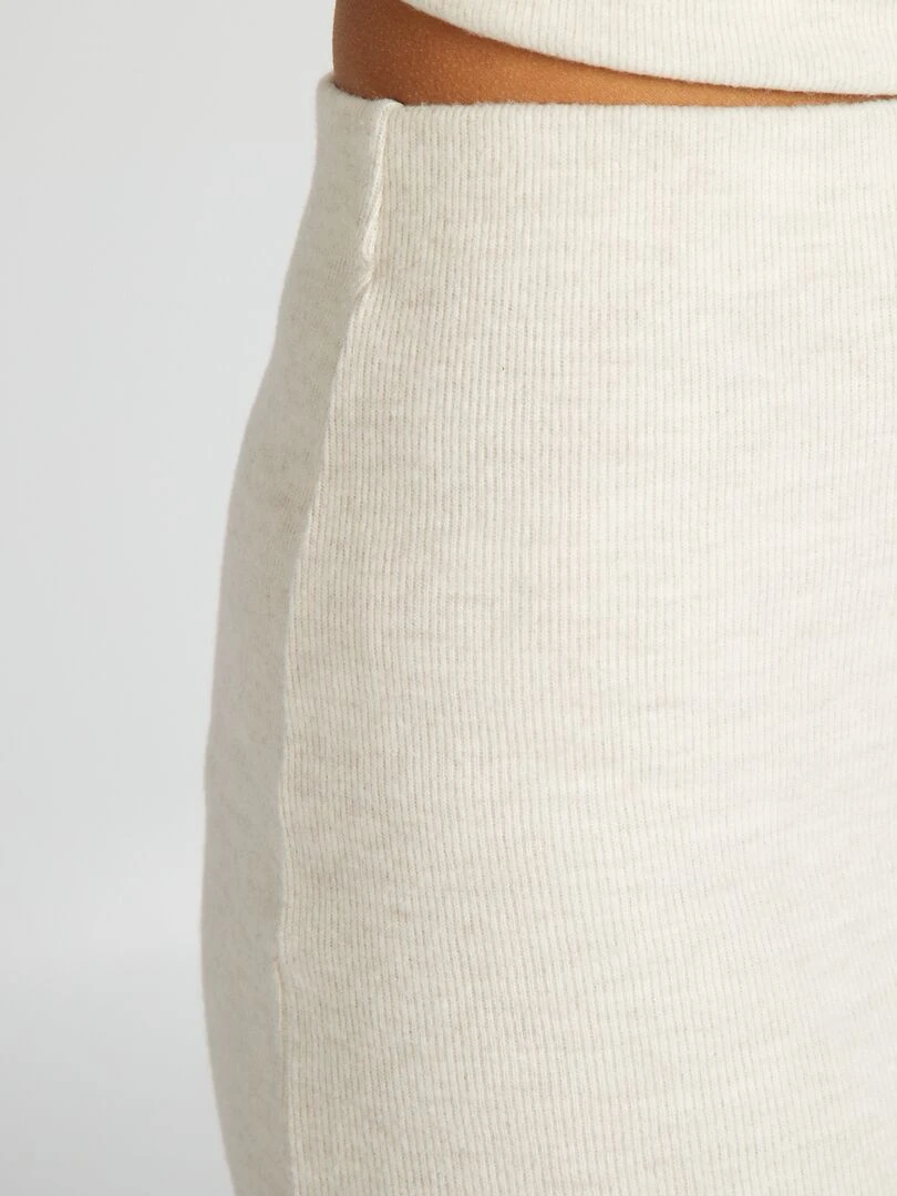 Jupe midi en tricot   Ecru