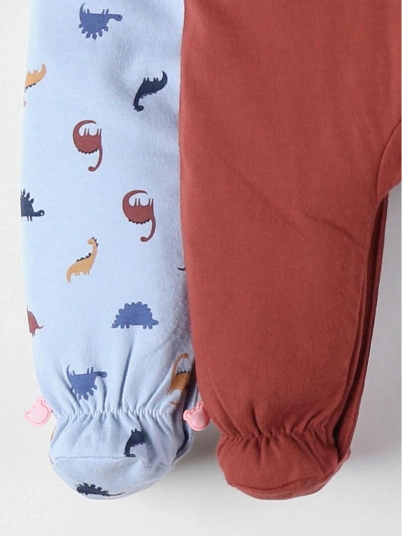 Set de 2 pyjamas 1 pièce en jersey  brique/beige clair   Noukie's   Bleu
