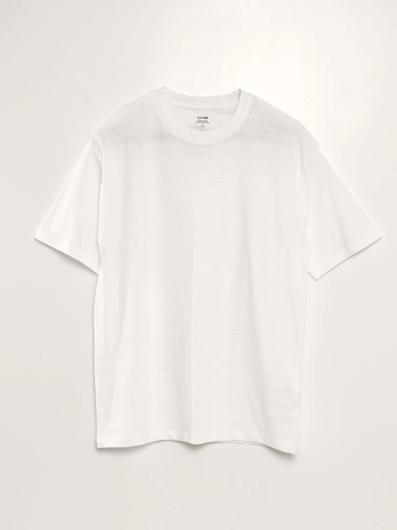T shirt en coton texturé blanc