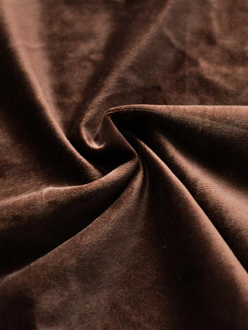 Rideau feutré en velours uni   Marron clair
