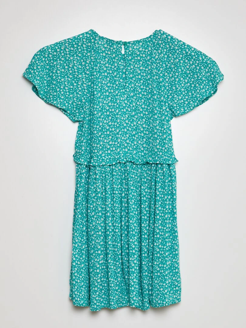 Robe imprimée à volant Vert