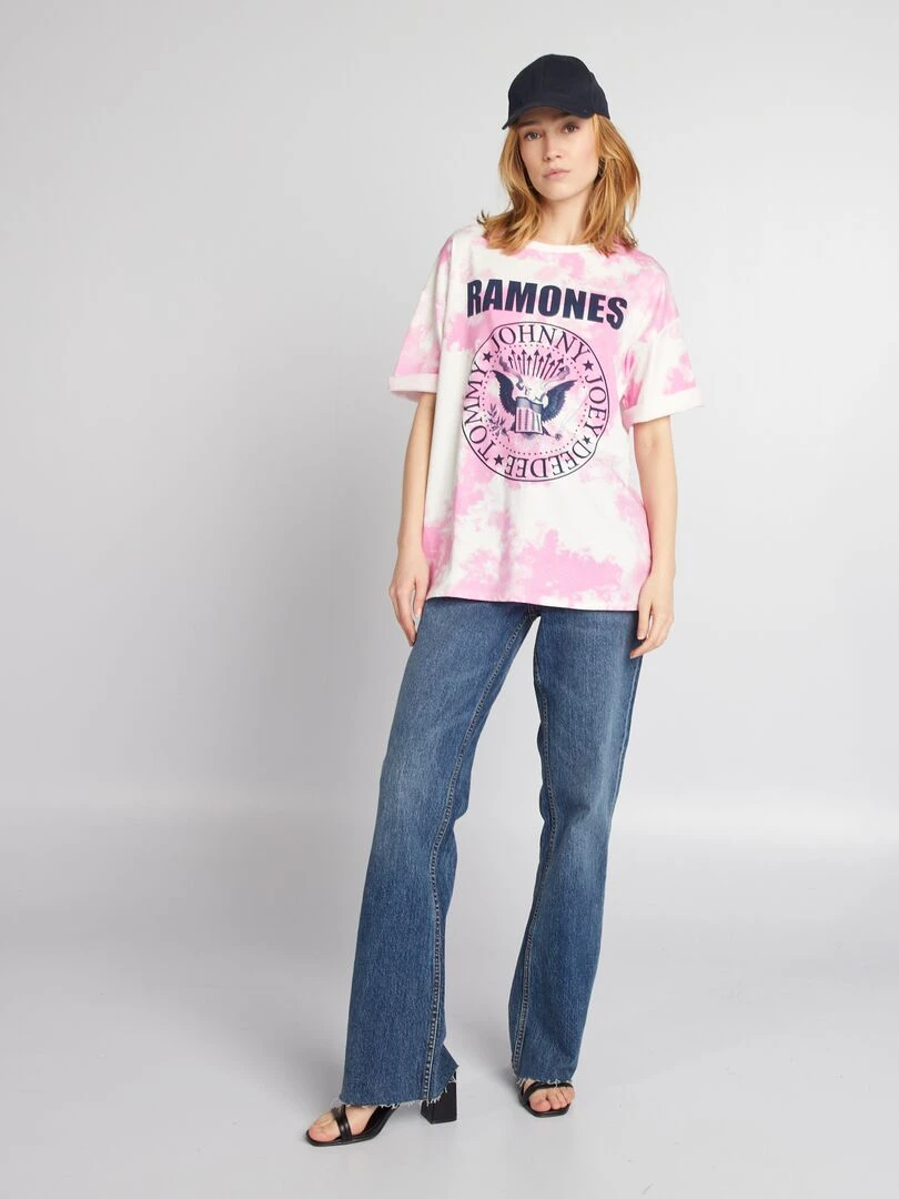 T shirt 'Ramones' tie and dye Rose