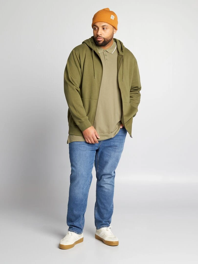 Polo en coton à contrastes Vert