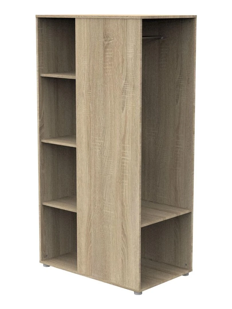 Meuble de rangement avec étagères et penderie en décor bois BABYPRICE Marron