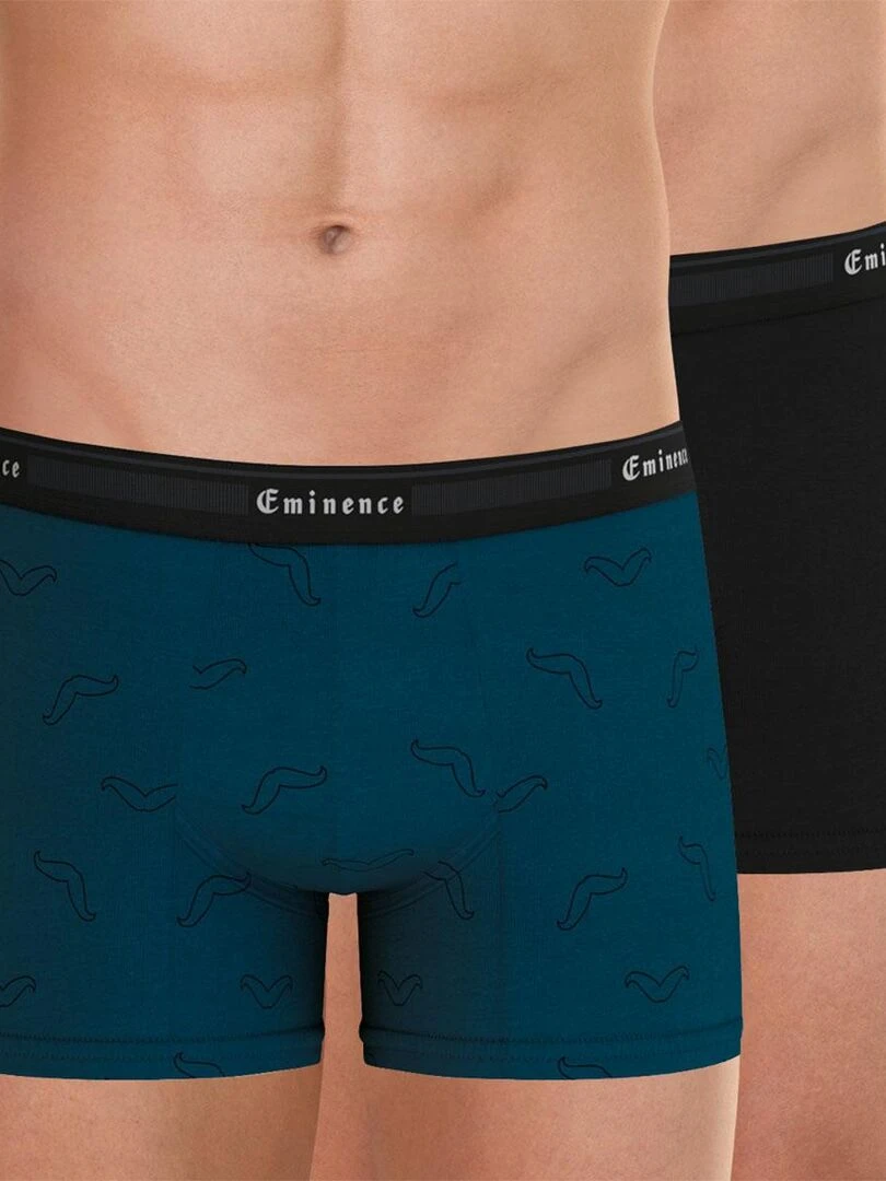 Lot de 2 boxers homme Tailor Noir Kaki Bleu