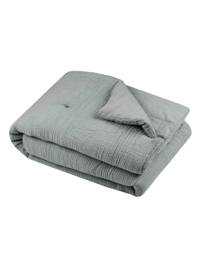 Édredon en gaze de coton 125x150 cm Coline sauge Vert
