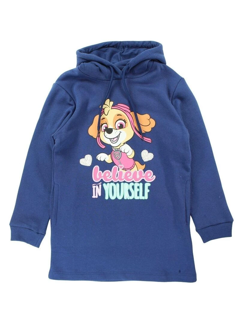 La Pat' Patrouille Sweat fille imprimé La Pat' Patrouille en coton Bleu marine