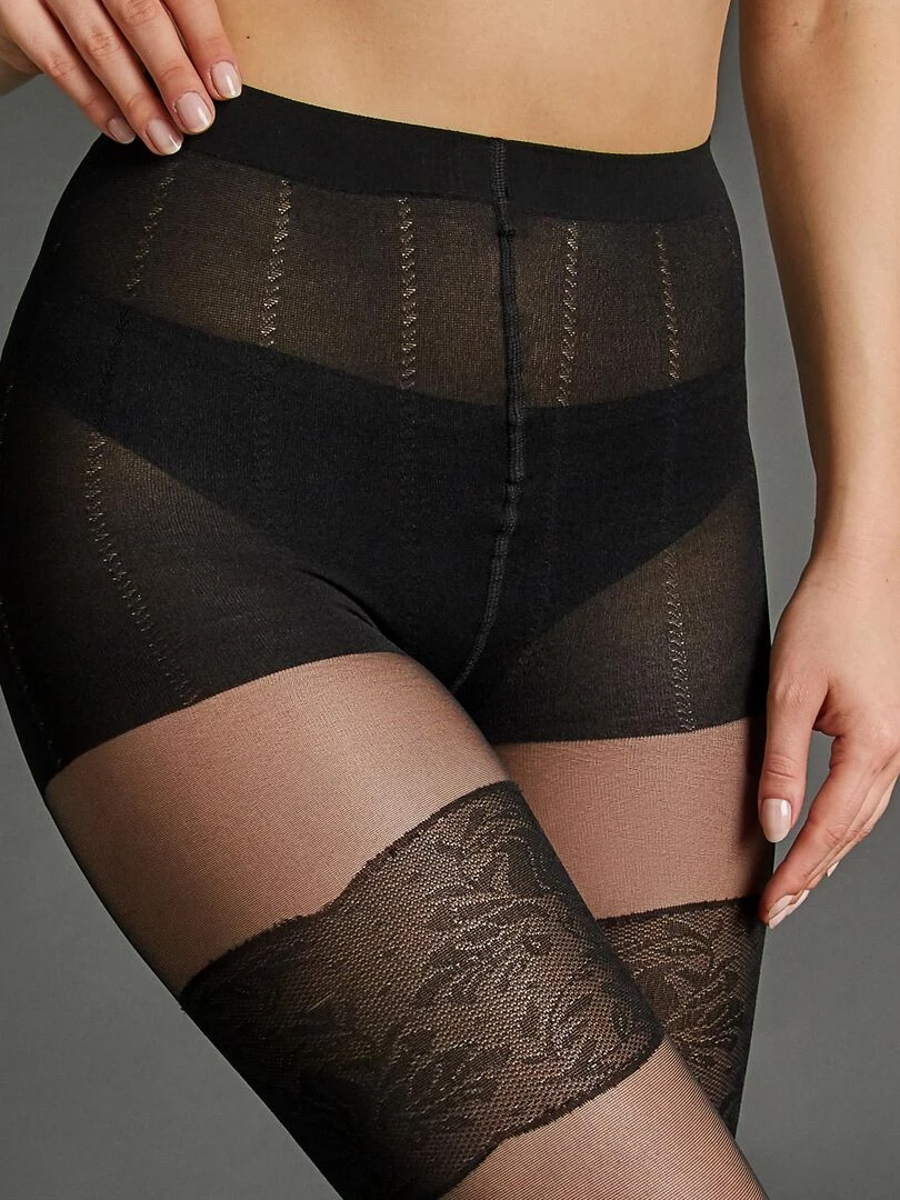 Collant fantaisie 20 deniers Arlette   RougeGorge Lingerie   Noir