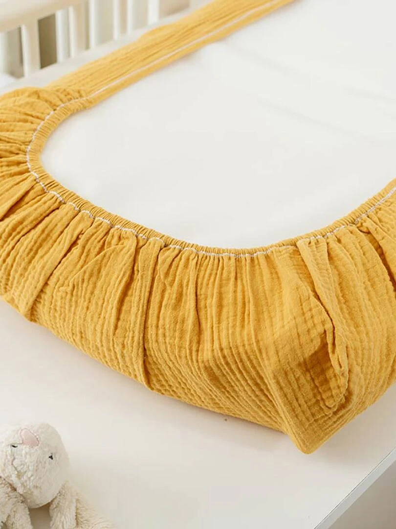 Housse de Matelas à Langer en Coton Bio Honey   Beige