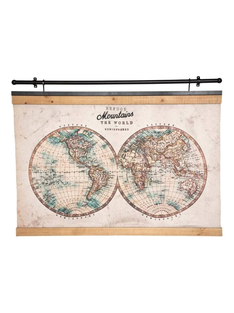 Tableau toile monde Wild 78x100 cm Beige