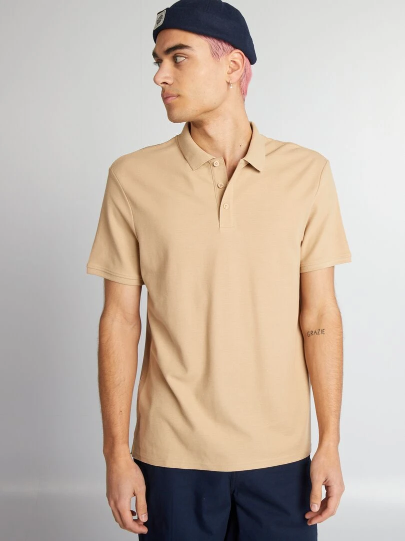 Chemise à coupe droite et à rayures   Bleu/blanc/beige