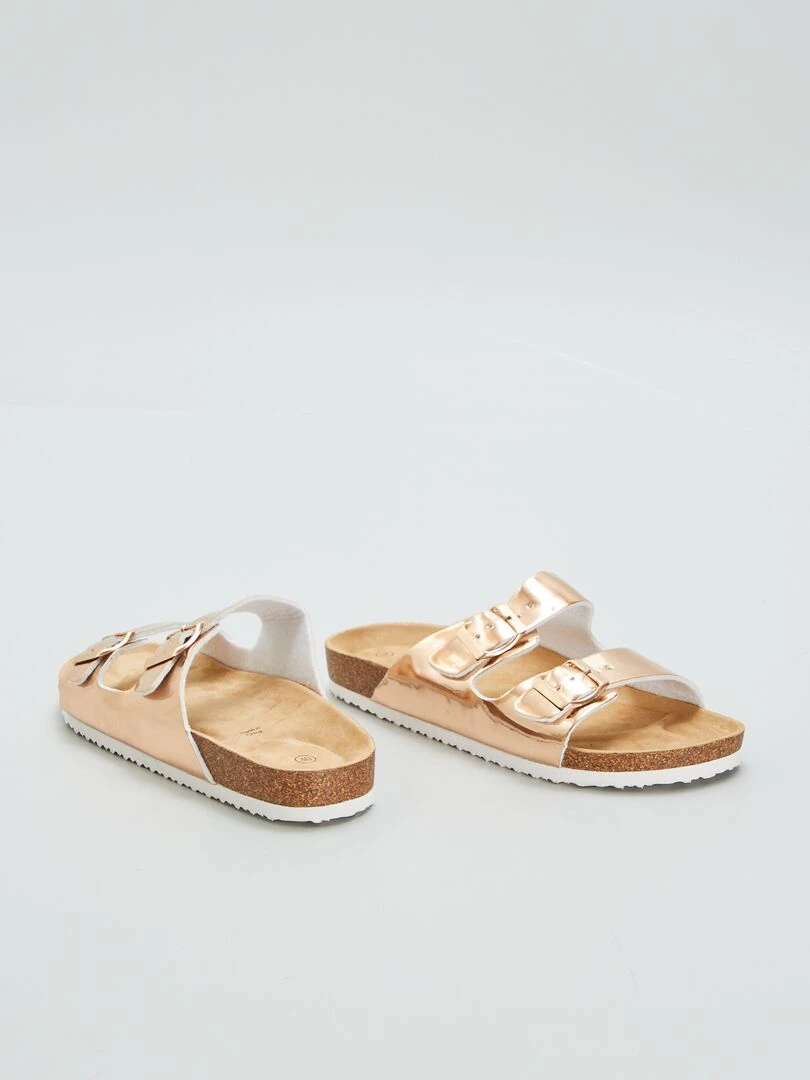 Mules avec boucles métalliques   BEIGE