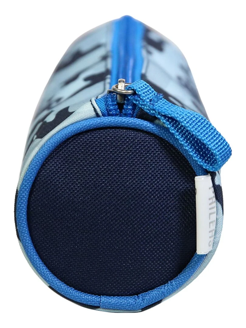 BAGTROTTER Trousse scolaire ronde Phileas Bleue Dino   Bleu