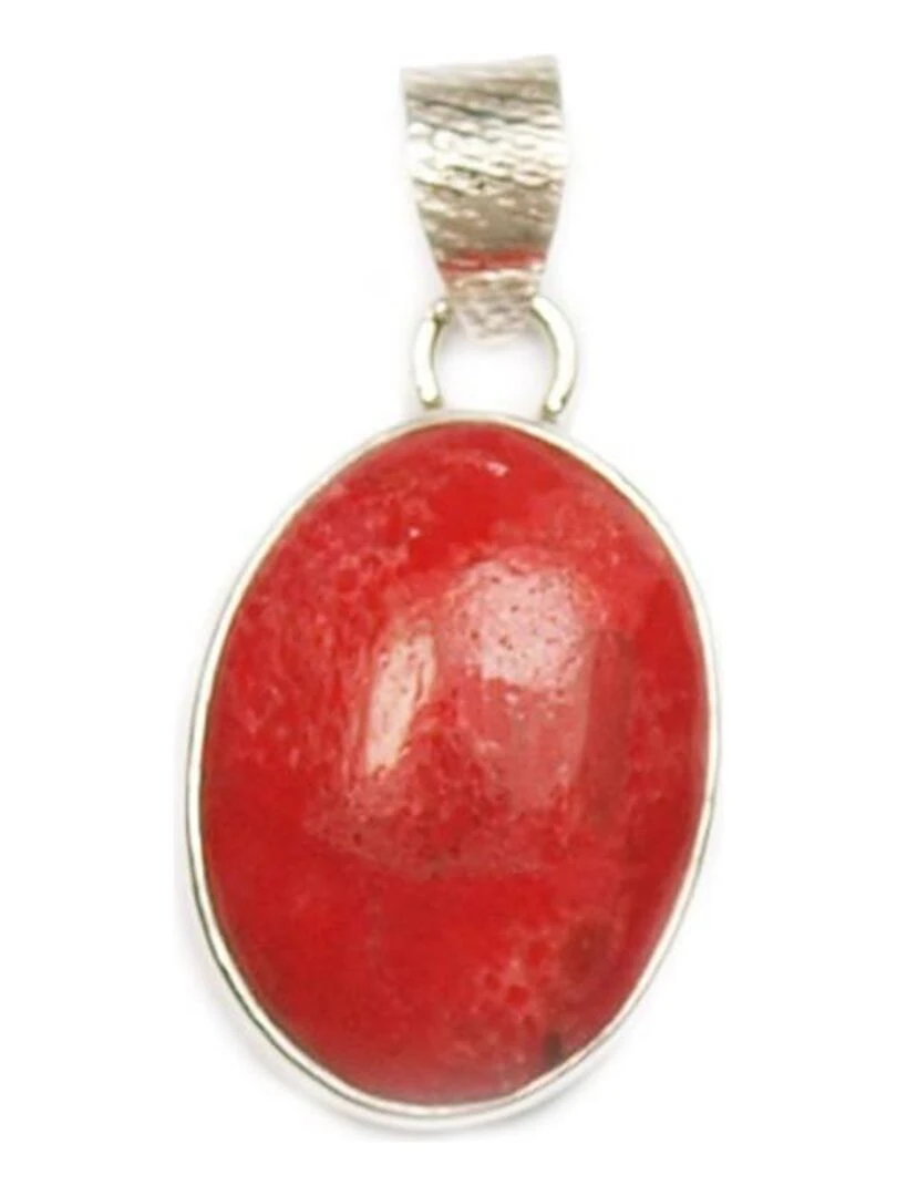 Pendentif oval gorgone Bijoucolor Rouge