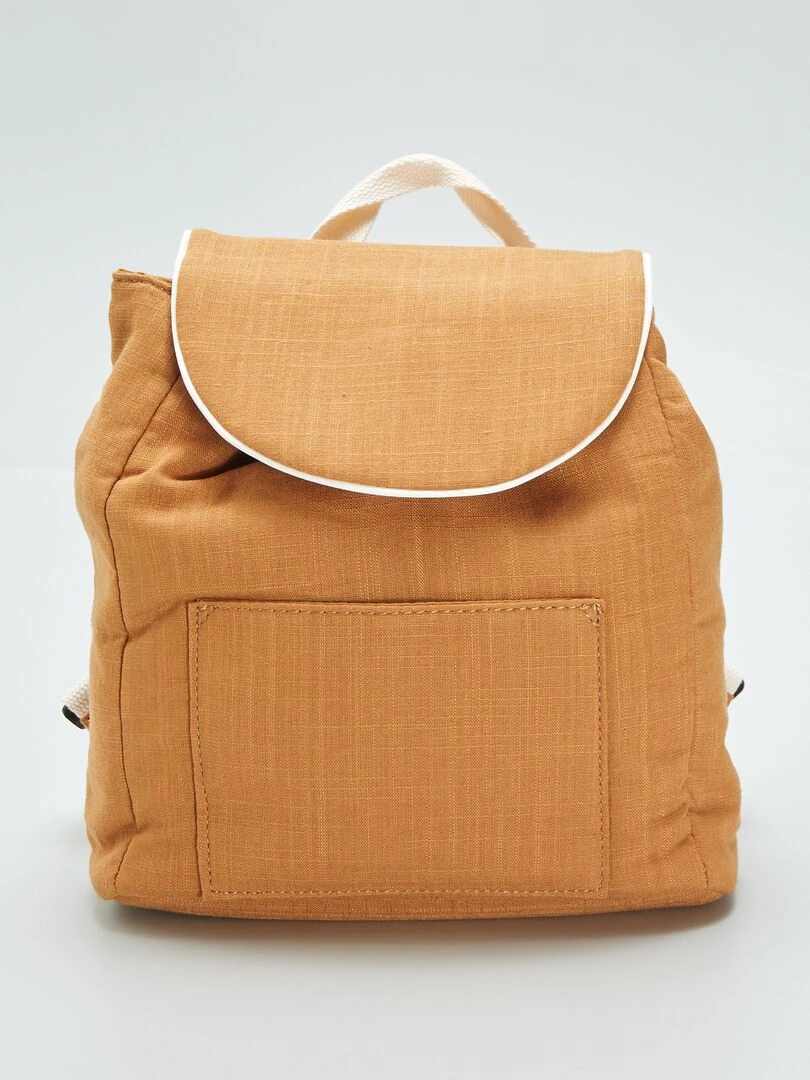 Sac à dos en lin mélangé   Jaune