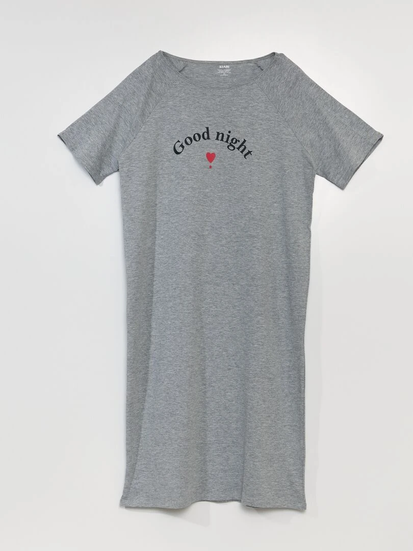 T shirt mi long avec pressions aux épaules So Easy Gris