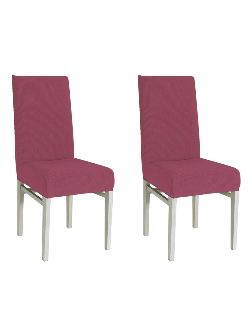Lot de 2 Housses de chaise extensible Fuschia Rose fushia