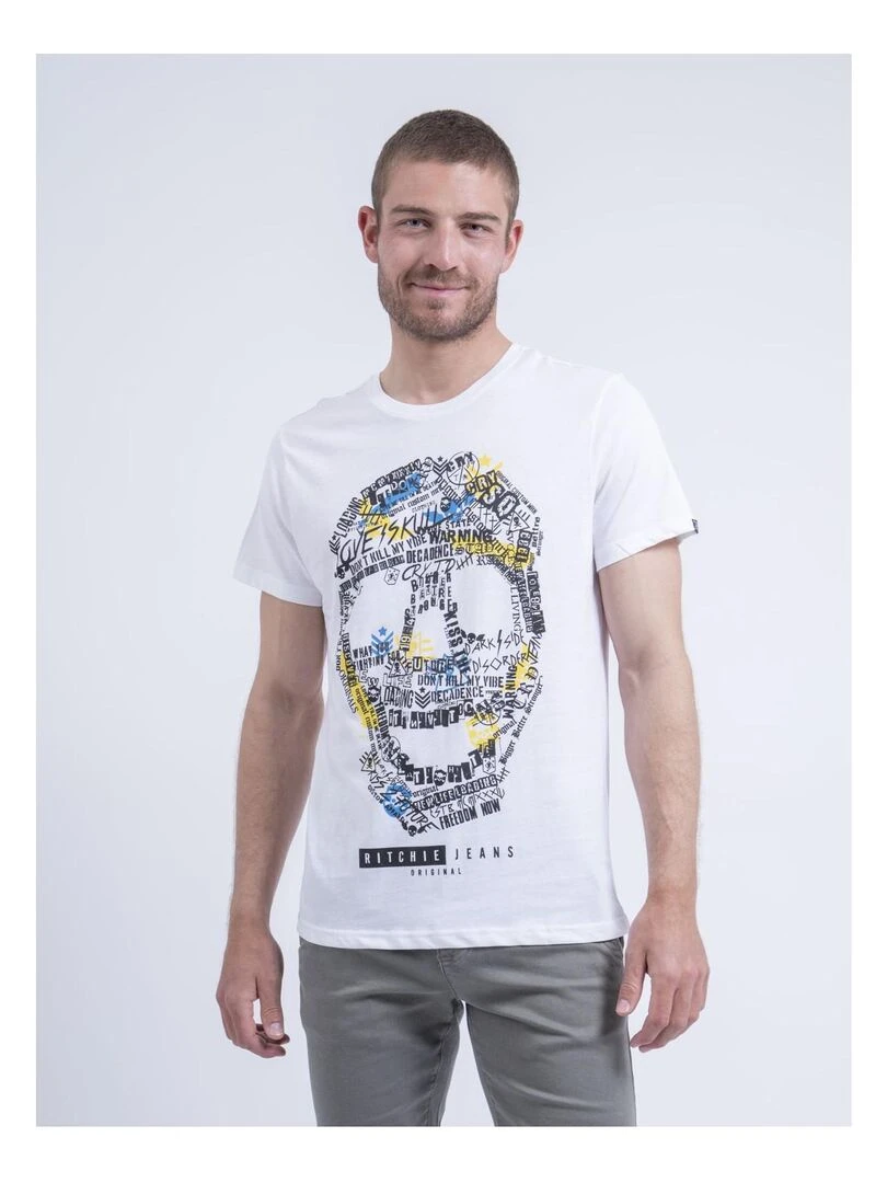 T shirt col rond NUSKINO Blanc