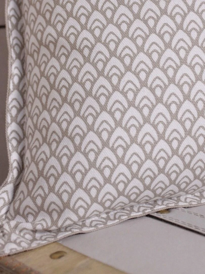 Coussin décoration imprimé 'SLOW LIFE KARMA' 'TODAY' Beige