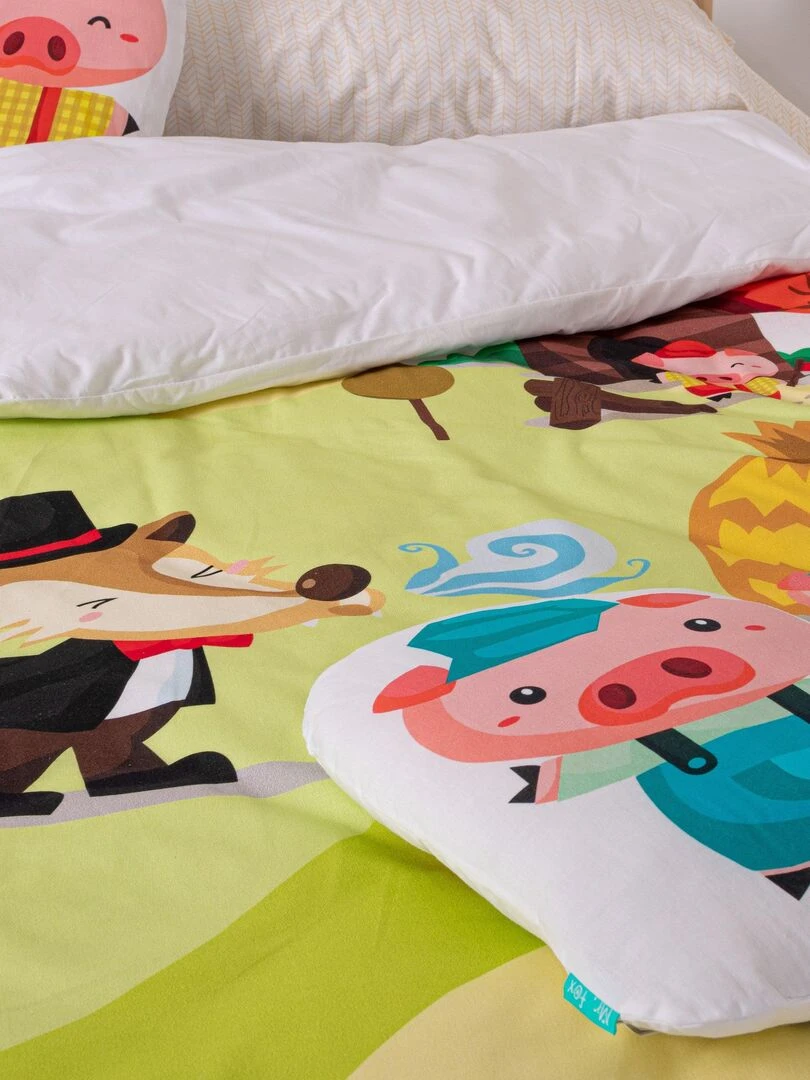 Coussin Piggys "Happyfriday" Blanc