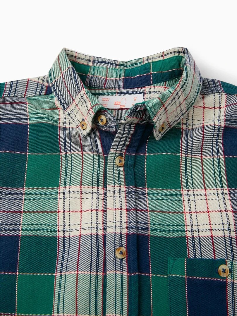 Chemise à Carreaux en Coton Adulte 'You&Me' manches longues NOËL   Vert