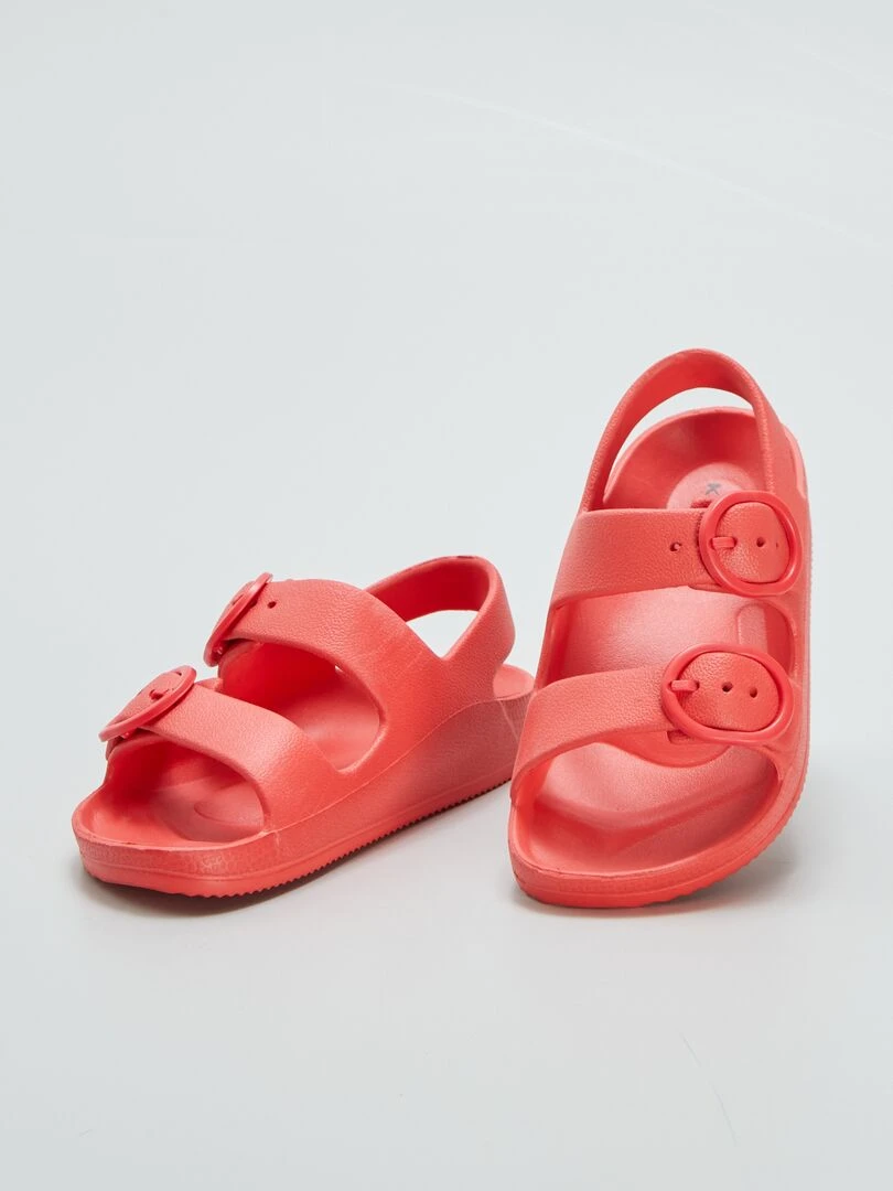 Sandales plates à brides   Rouge