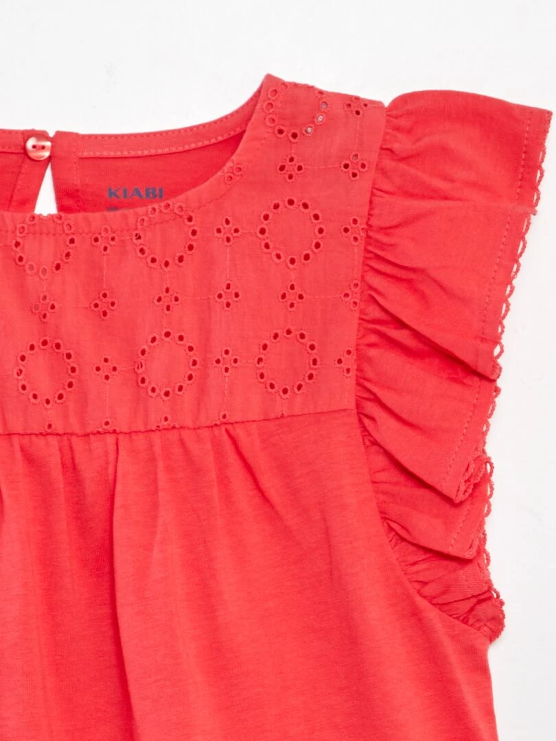 T shirt avec broderie Rose