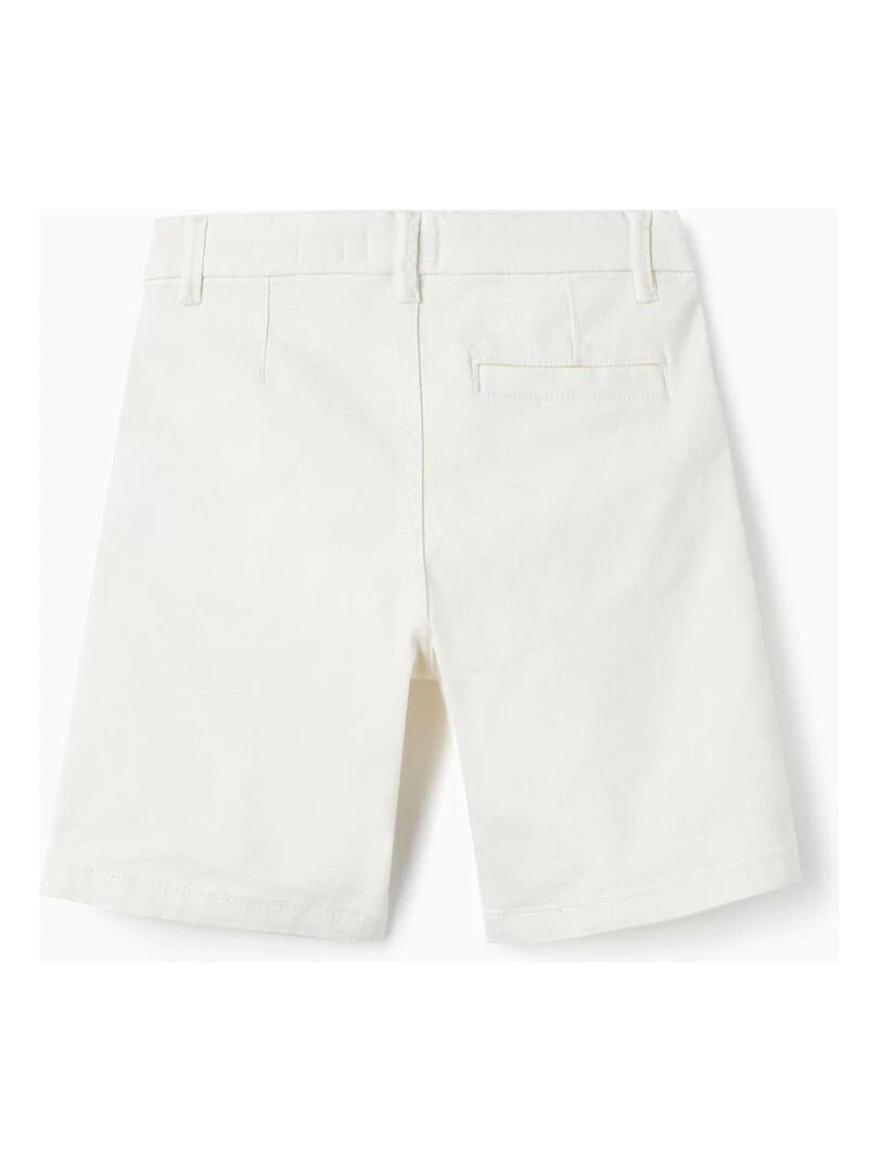 Short Chino En Sergé De Coton Pour Garçon 'Midi' PICASSO Blanc