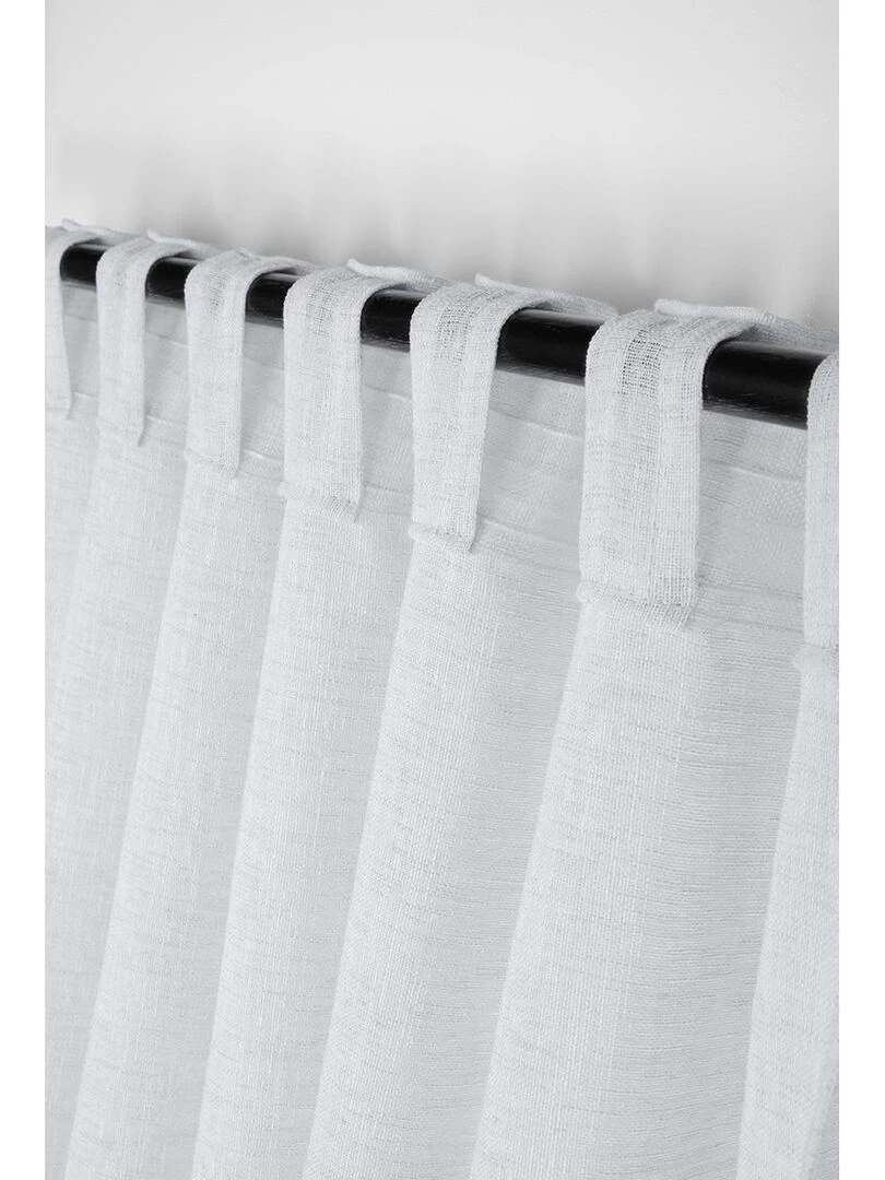 Voilage uni à passants dissimulés   Blanc