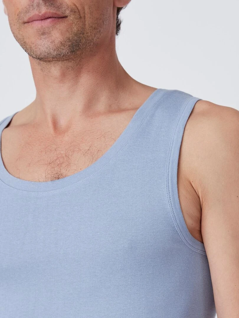 Lot de 2 débardeurs Essential pur coton peigné   Damart   Bleu