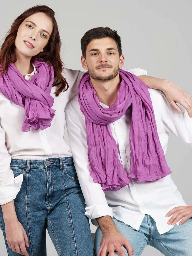 Chèche coton Uni Mauve lilas