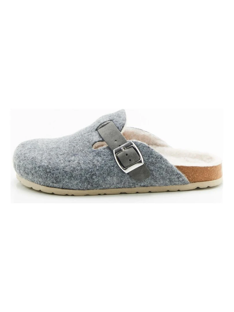Mules sabots fourrées Thermolactyl Damart Gris chiné