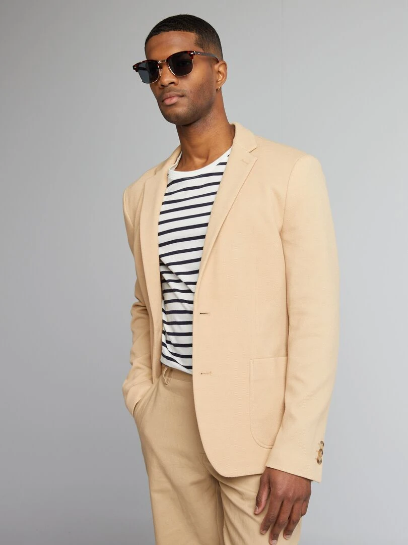 Blazer en maille piquée   Beige