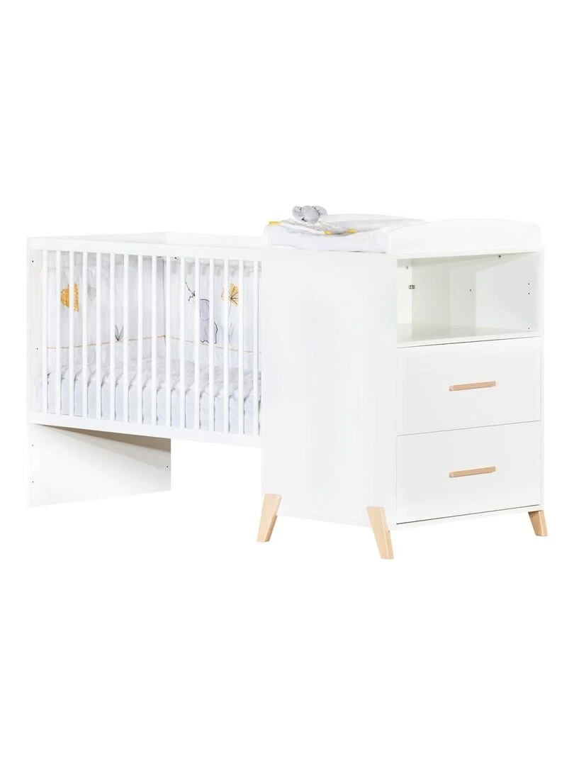 Lit combiné JOY BABYPRICE Blanc Marron