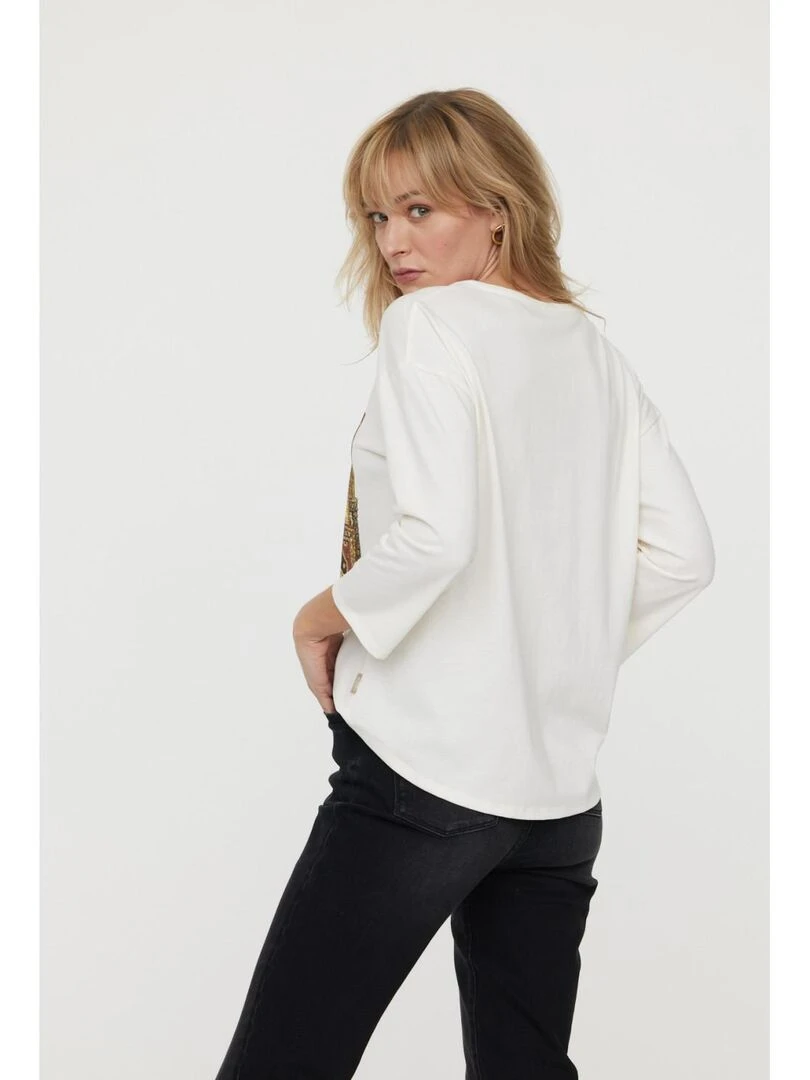 Lee Cooper   T Shirt manches longues coton regular ANGORA   Beige