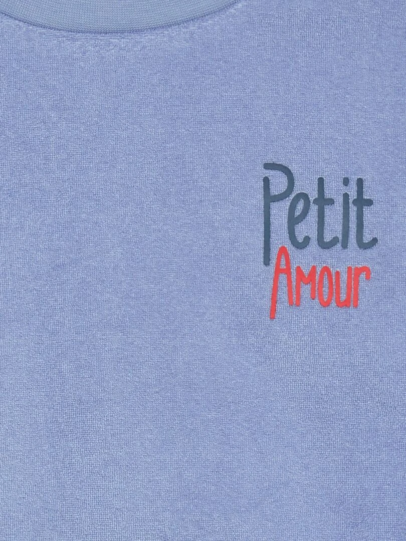 T shirt en éponge manches courtes Bleu
