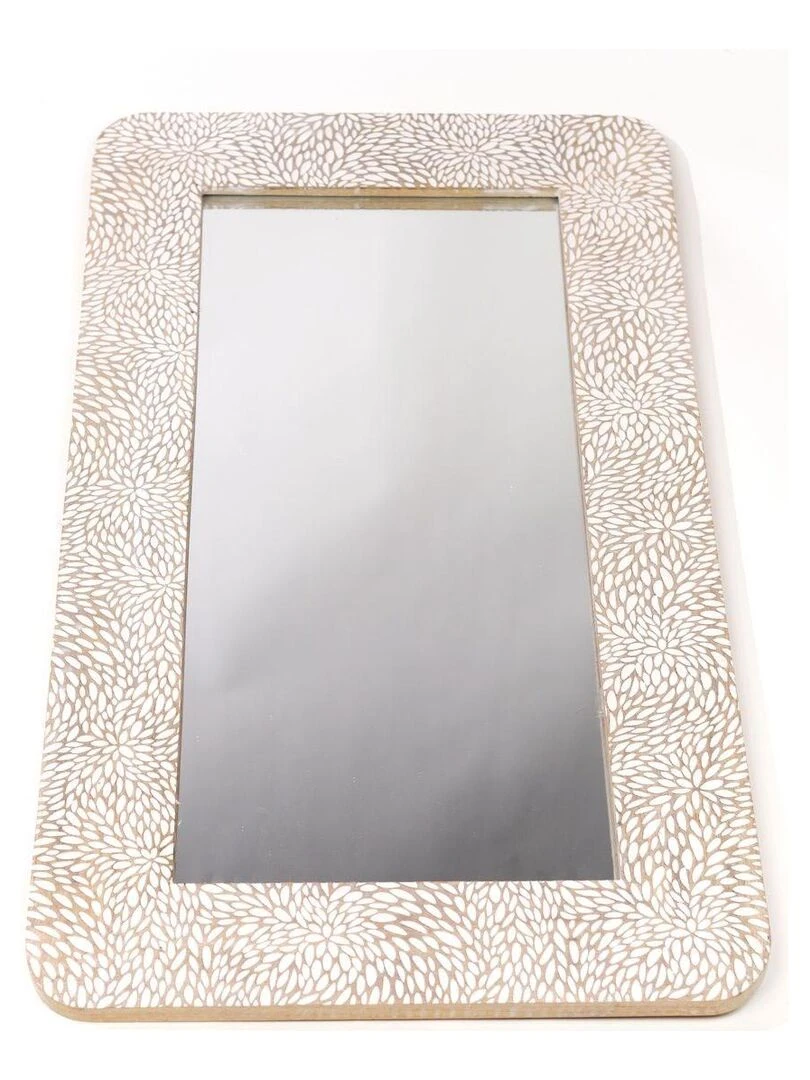 Miroir sculpté 'MANGO WOOD' 'TODAY' Beige