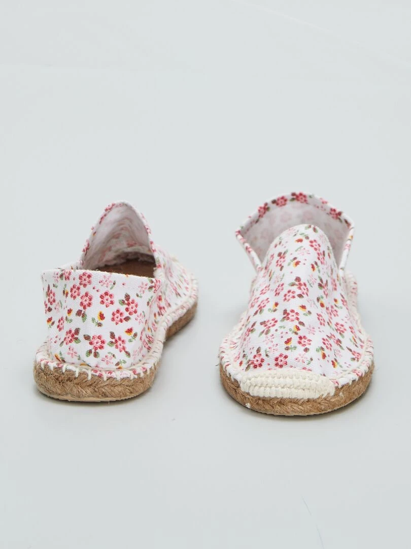 Espadrilles en corde avec imprimé fleuri   Rose/blanc