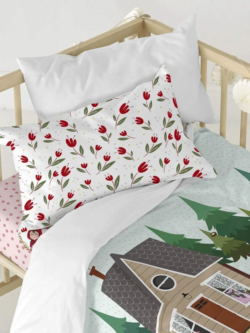 Parure housse de couette 2 pièces Red riding hood "Happyfriday"   Blanc