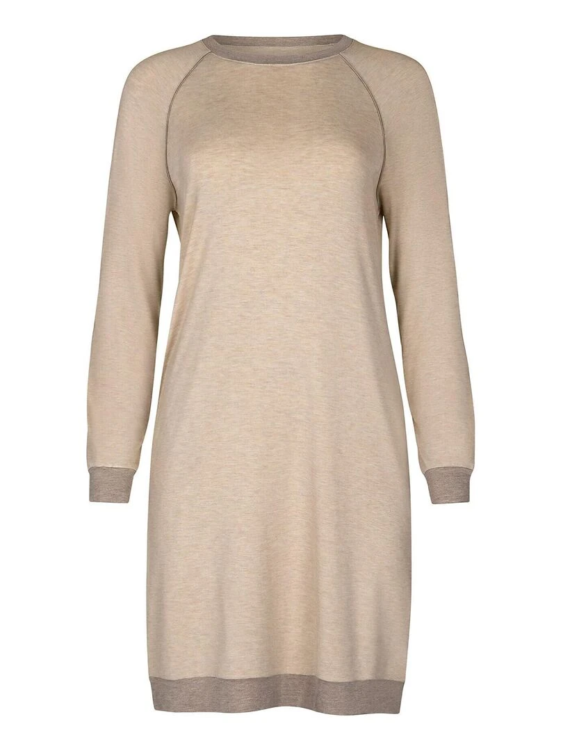 Chemise de nuit manches longues Kelly   Beige