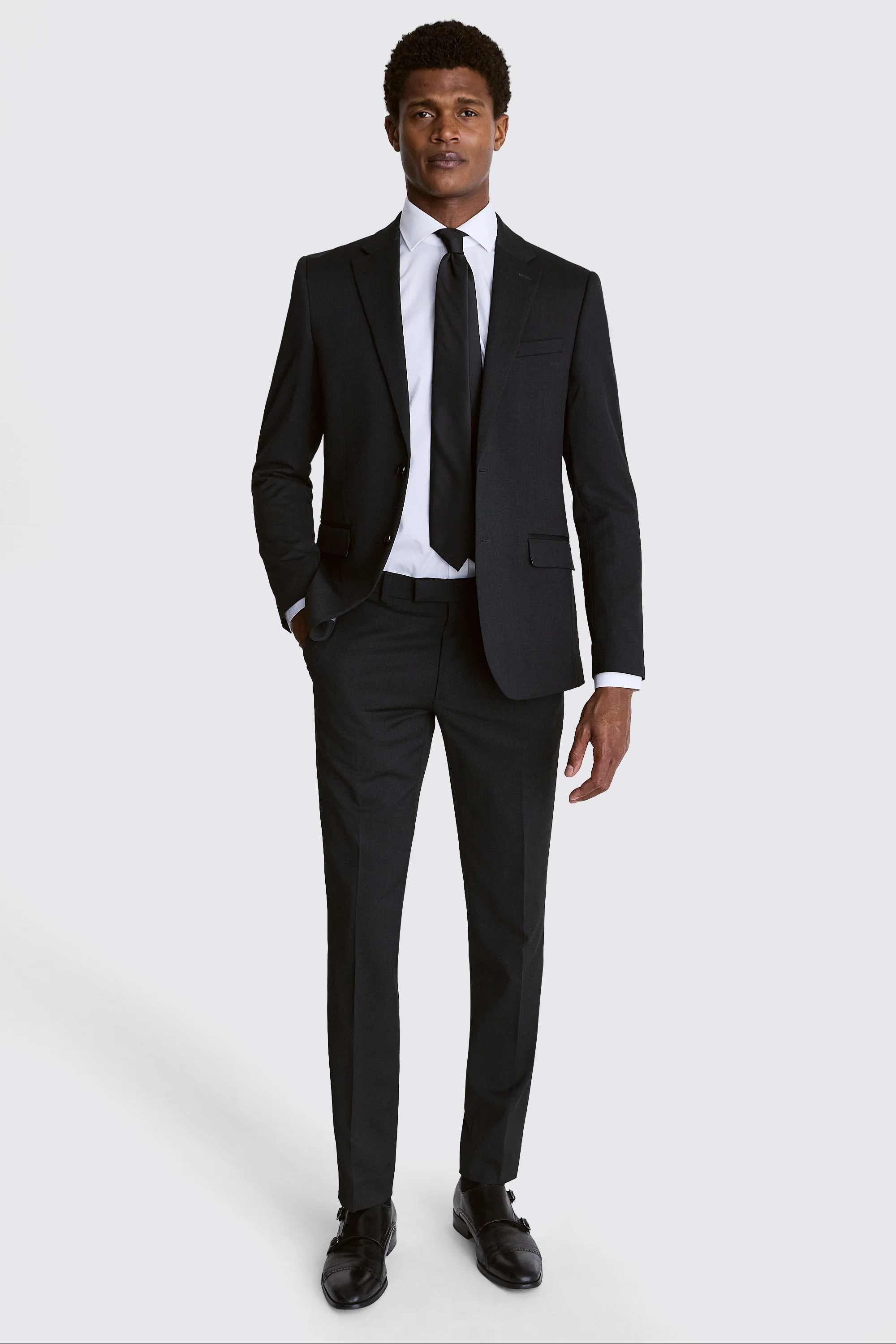 Tailored Fit Grey Stretch Jacket   Buy Online at Moss