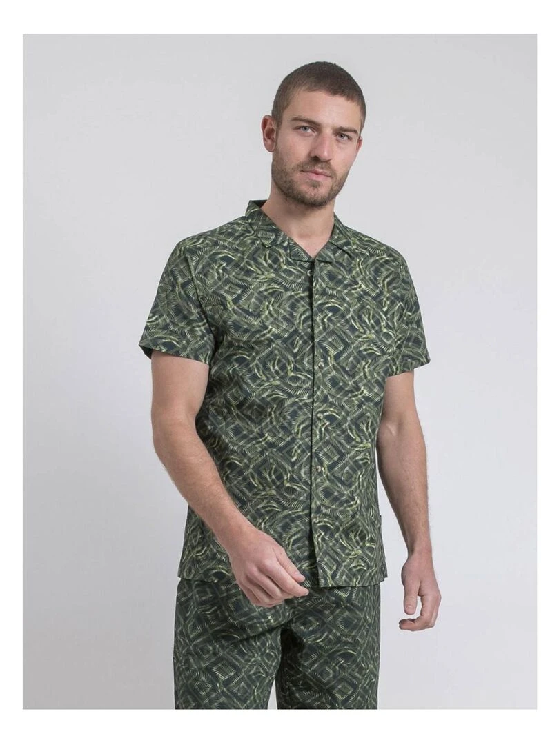 Chemise manches courtes motifs DILTONIK Kaki