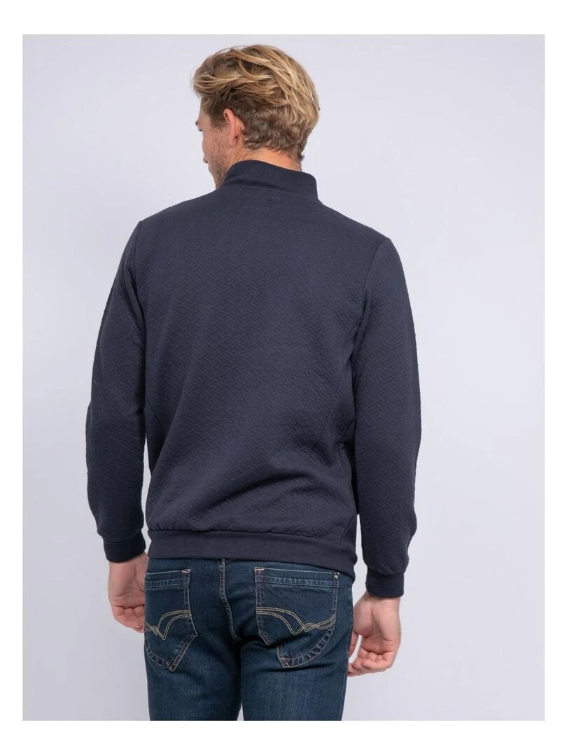 Gilet zippé col montant WARVIN Bleu marine
