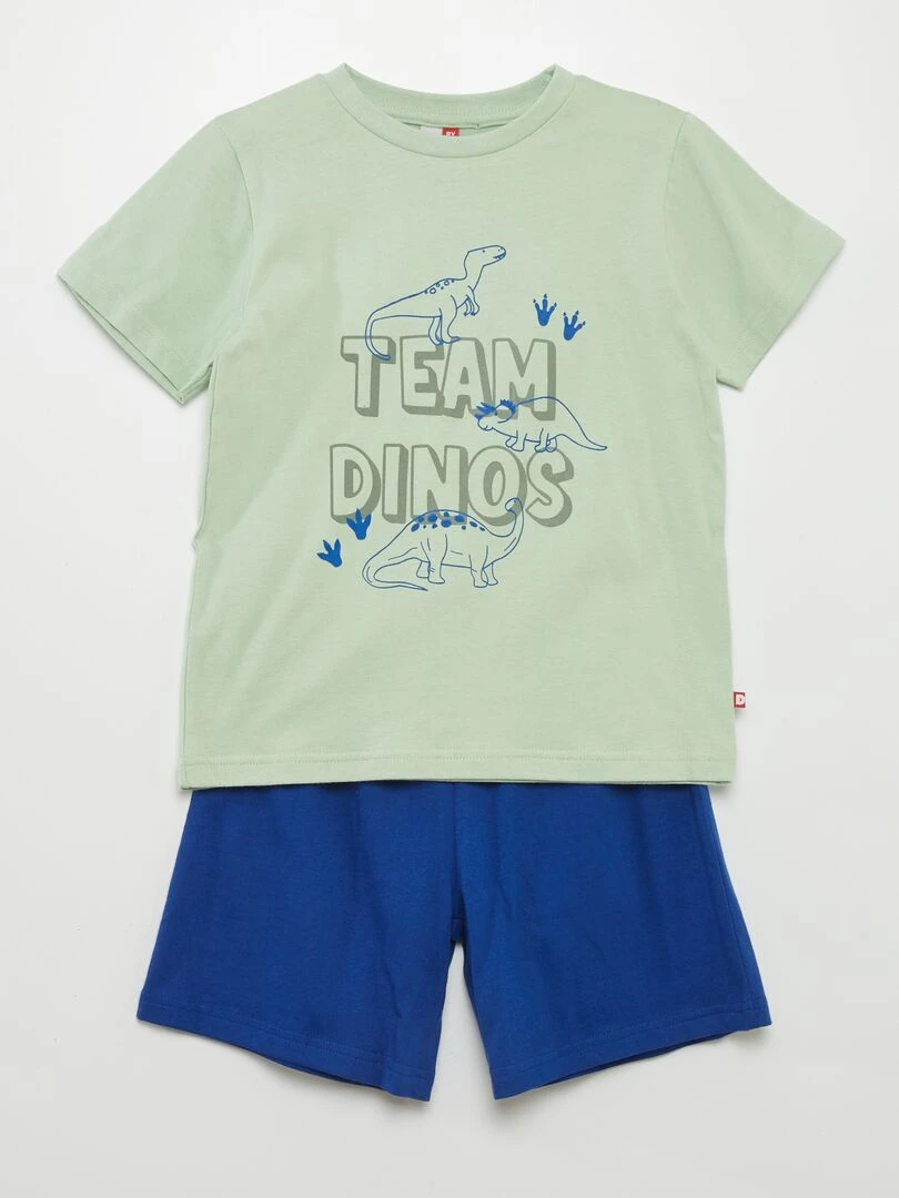 Pyjama court 'dinosaures' 2 pièces Vert